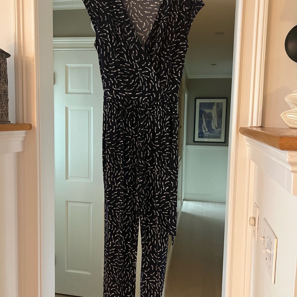 Printed supplier side tie jumpsuit size small